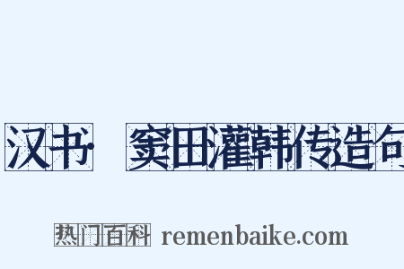 汉书·窦田灌韩传造句是什么意思的图片